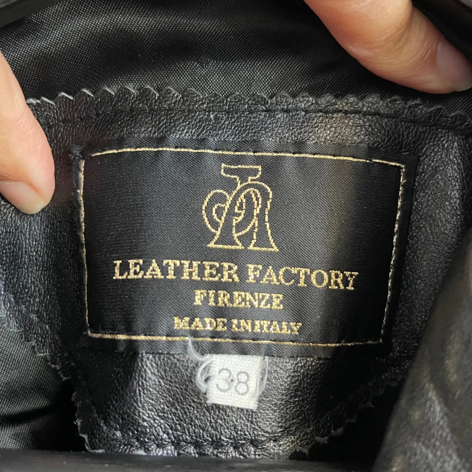 Leather Factory Firenze Italy Womens Black Leather Blazer Jacket Coat Sz 38 US 4 - Image 5