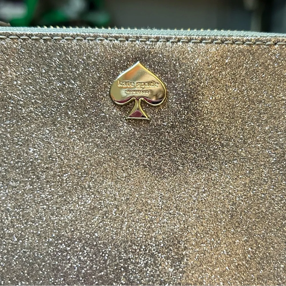 Kate Spade ♠️ Bethann Glitter Bug Rose Gold Sparkle Wristlet - Image 2