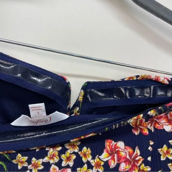 Candie's Strapless Dress Size Large‎ Floral Navy Ruffle Y2K Fairy - Image 8