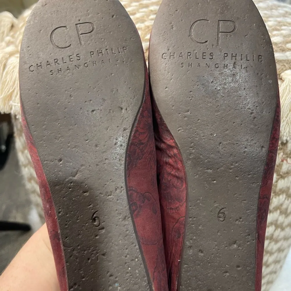 Charles Phillip Shanghai Red Skull Loafers Size 6 - Image 7