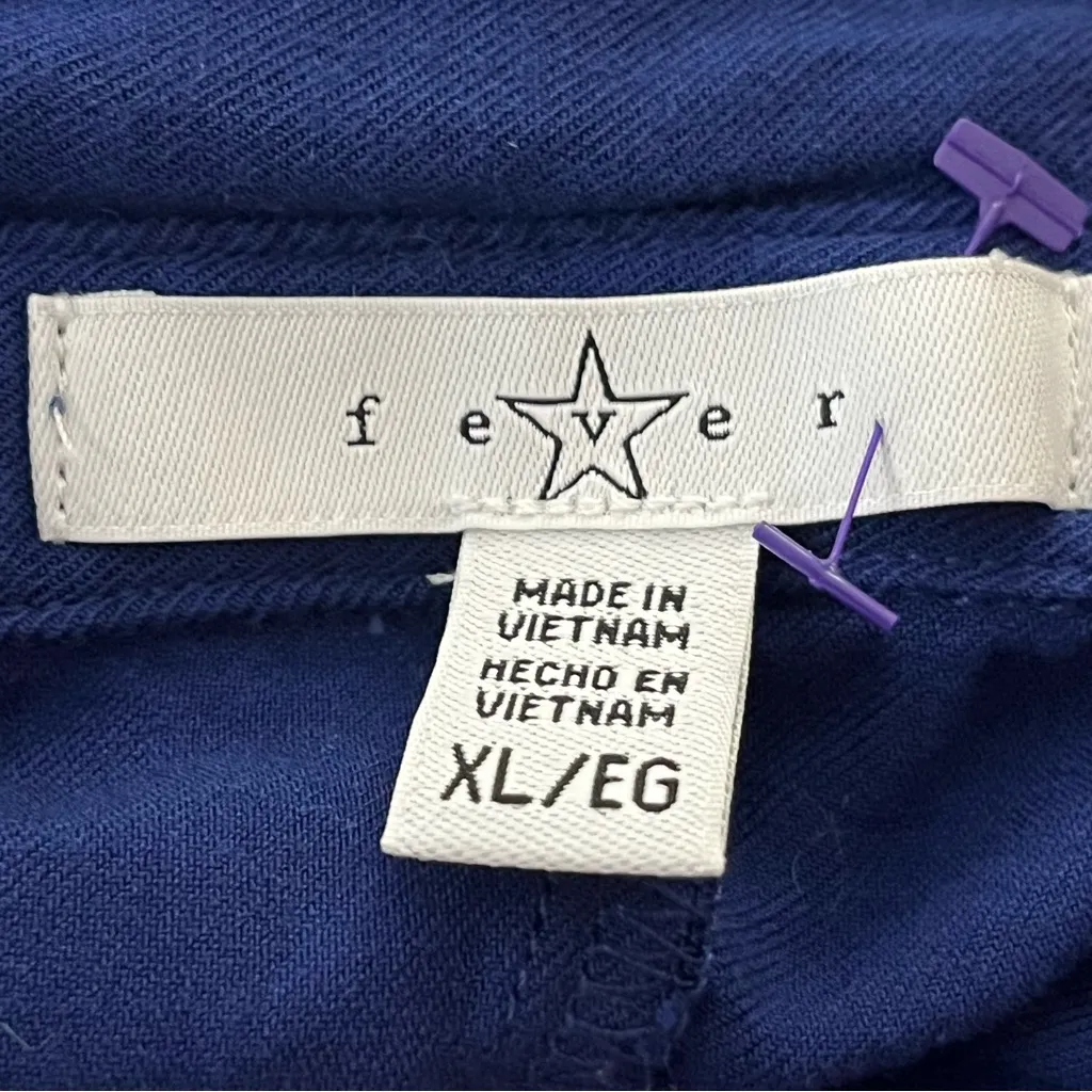 Fever Sleeveless Button Front High Low Hem Blouse Royal Blue XL - Image 3