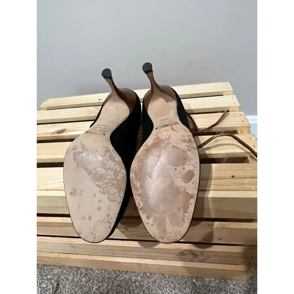 Dolce & Gabbana Women’s Shoes Black brown Fabric Open toe Platform Heels 38.5 - Image 12