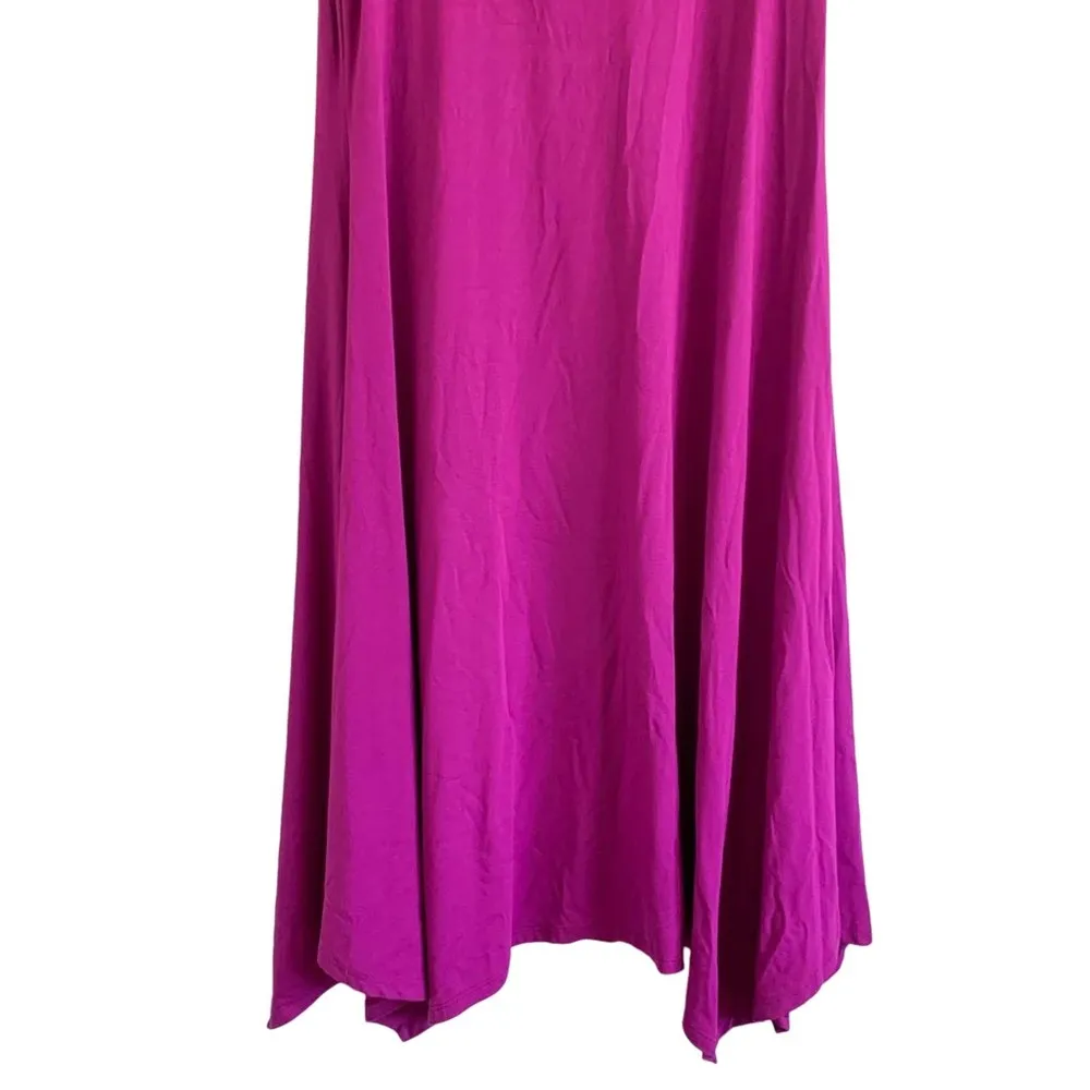 Eileen Fisher Soft Cowl Neck Sleeveless Tank T-Shirt Dress in Electric Purple XS - Image 8