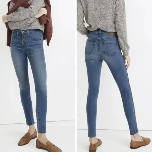 NEW Madewell Petite 10" High-Rise Skinny Jeans Dewitt Wash, 28P‎ - Image 2
