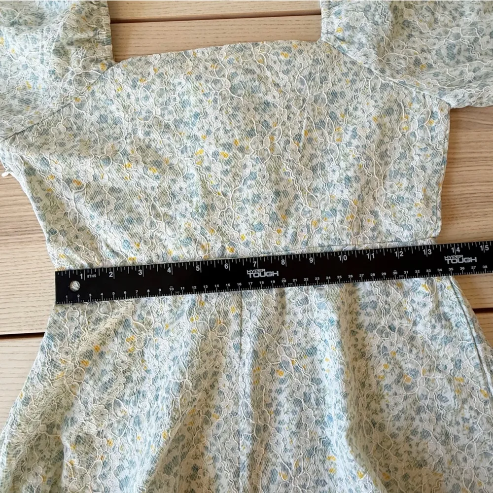 Chic Floral Puff Sleeve Mini Dress casual shorts sleeve women  size M - Image 10