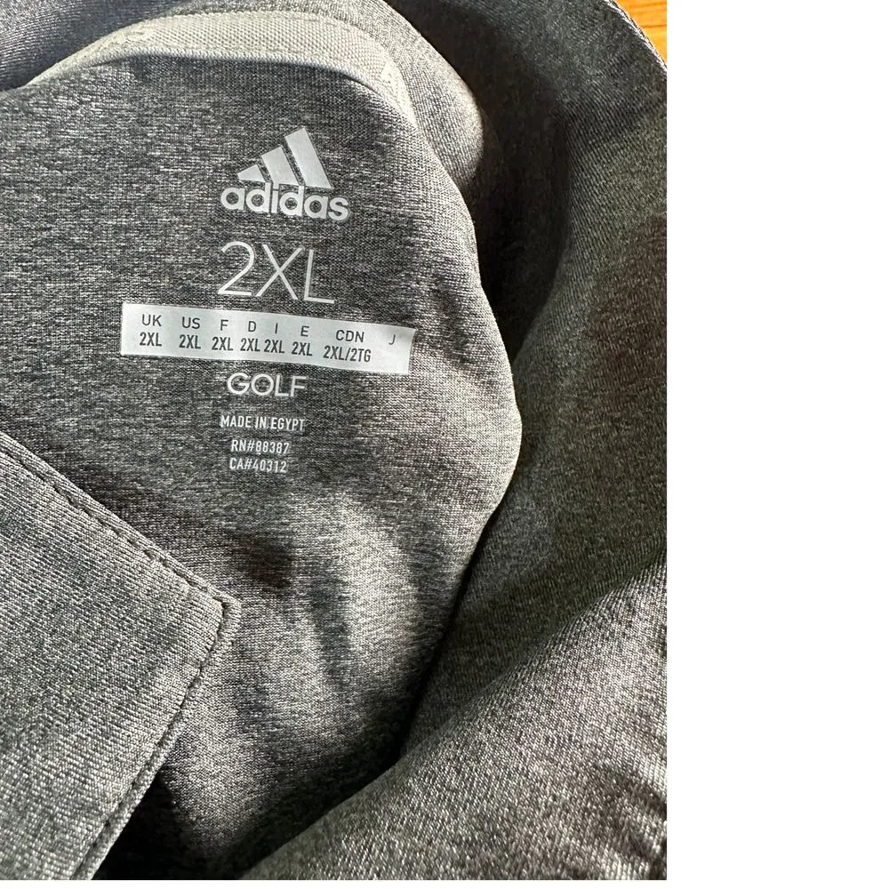 Adidas Classic Gray‎ Performance Polo Shirt Athletic Golf Tennis Sport Casual - Image 6