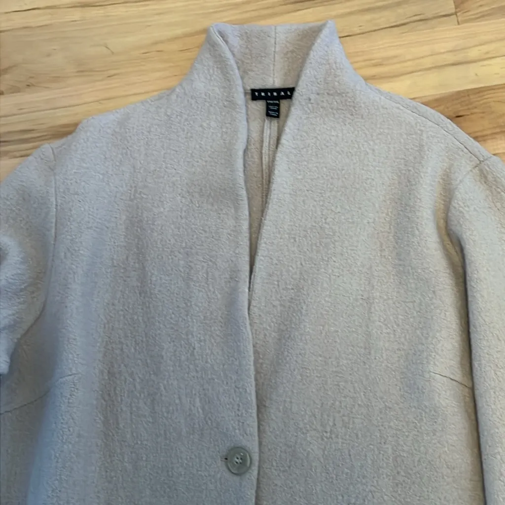 🆕 Tribal Oatmeal Mix Long Wool Coat - Image 11