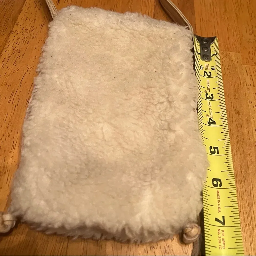 Free People Bungalow Crossbody bag. Boho bag faux fleece leather crossbody strap - Image 4