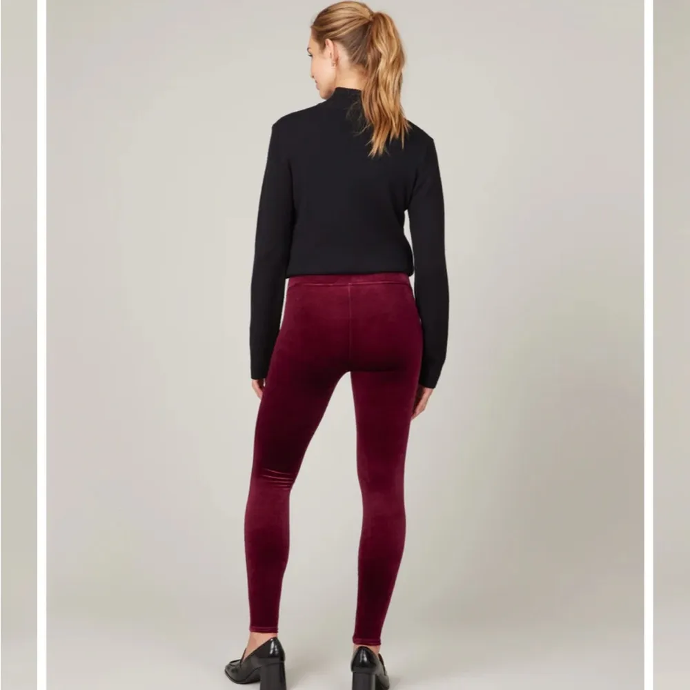 Velvet Red Leggings - Image 2