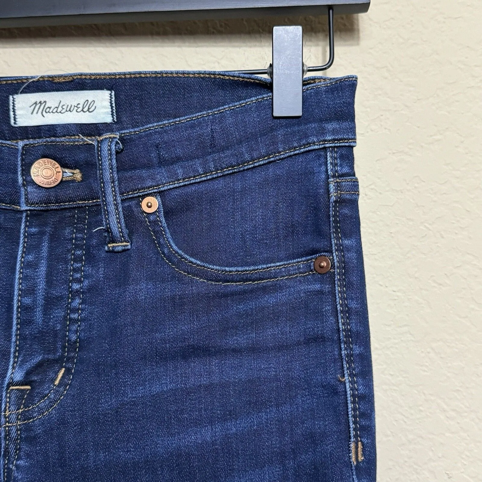 Madewell Larkspur Dark Wash 9-Inch High-Rise Skinny Jeans Women's 25S Stretch - Image 7