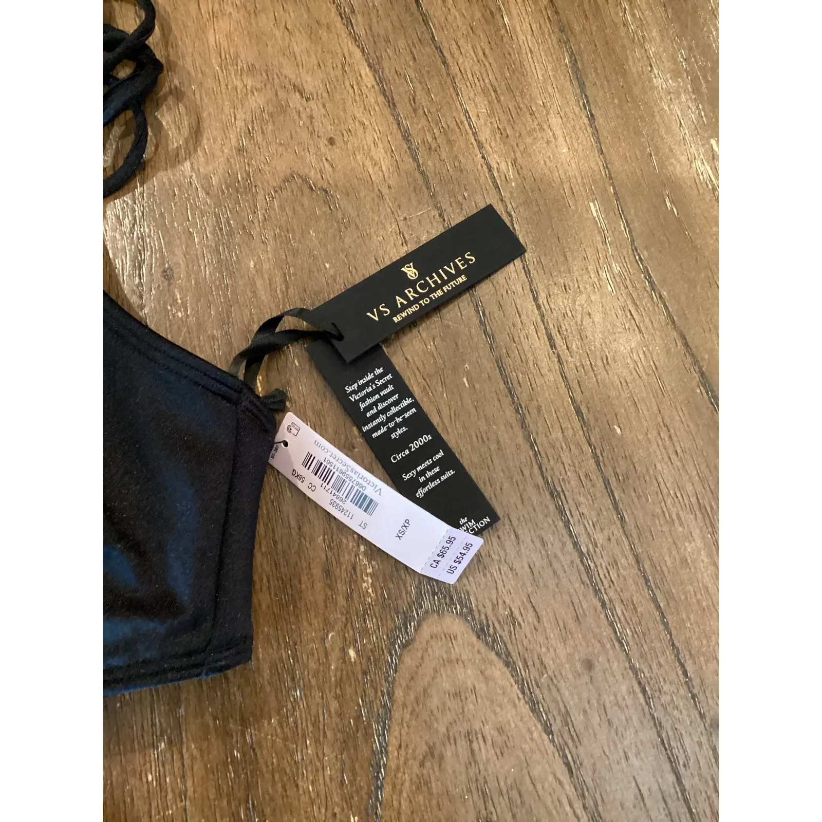 Victoria's Secret VS Archives Macrame Fringe Bralette Bikini Top xs black NWT - Image 5