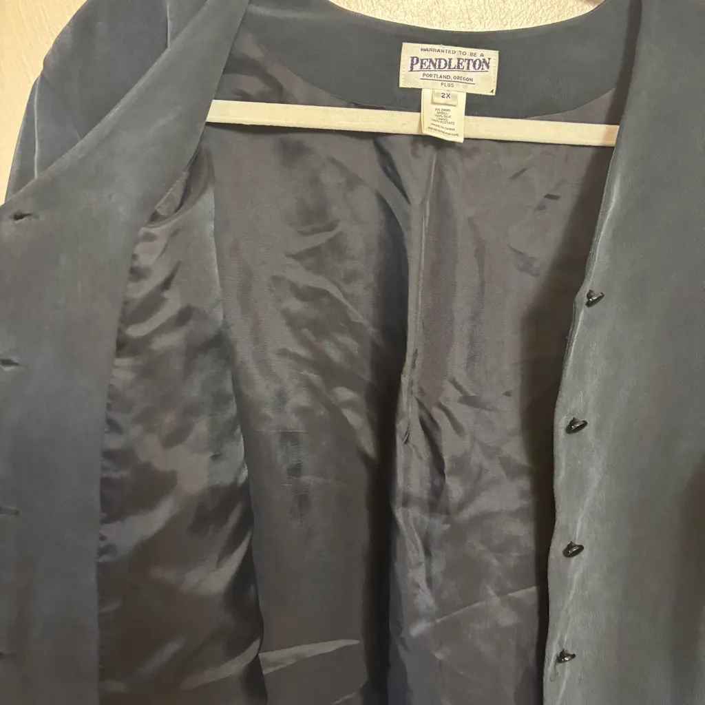 Vintage Pendleton Womens Jacket Silk Emboidered Button Up‎ Shirt Beaded Lined 2X - Image 6