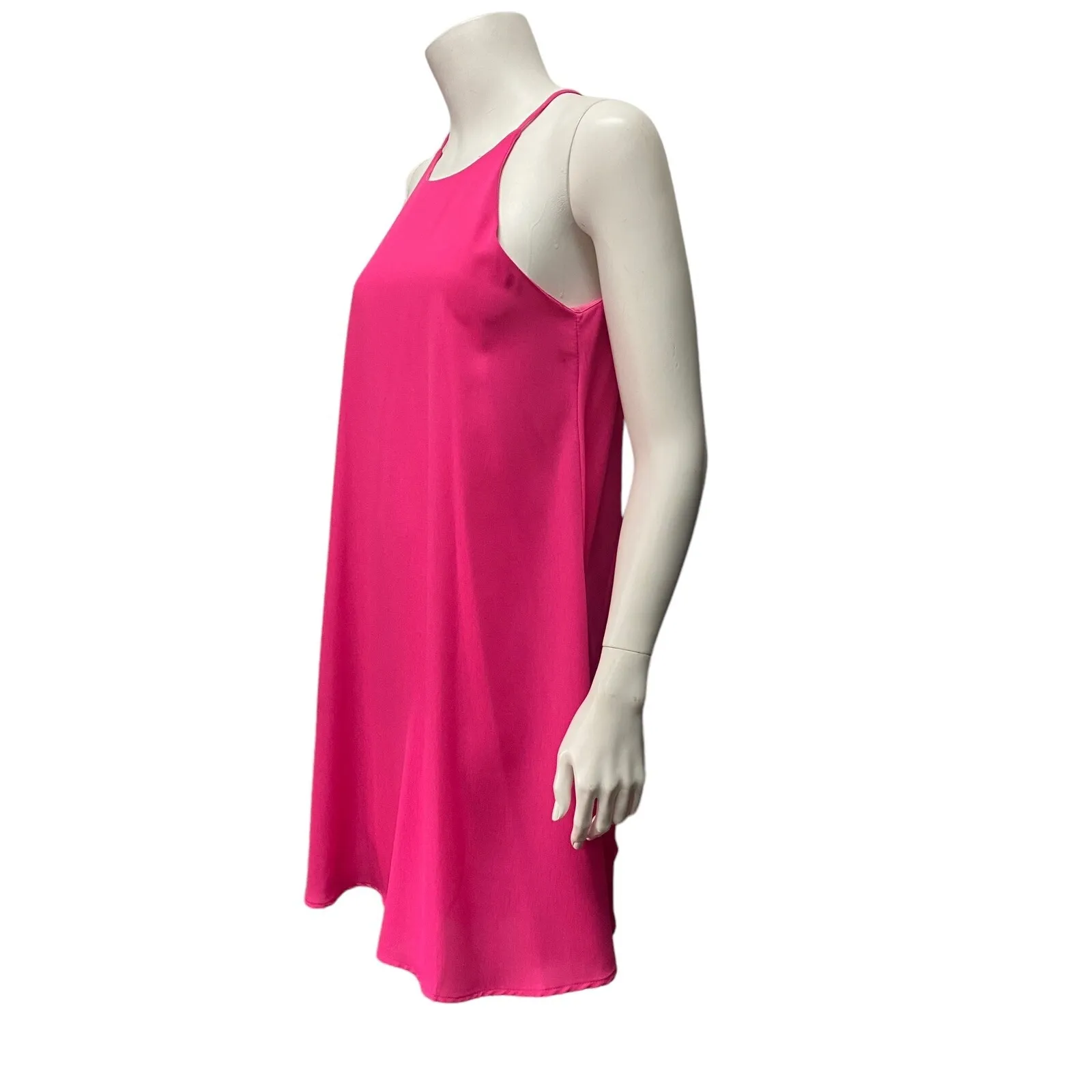 Everly Women's Small Pink Shift Dress Keyhole High Neckline Sleeveless B205 - Image 3