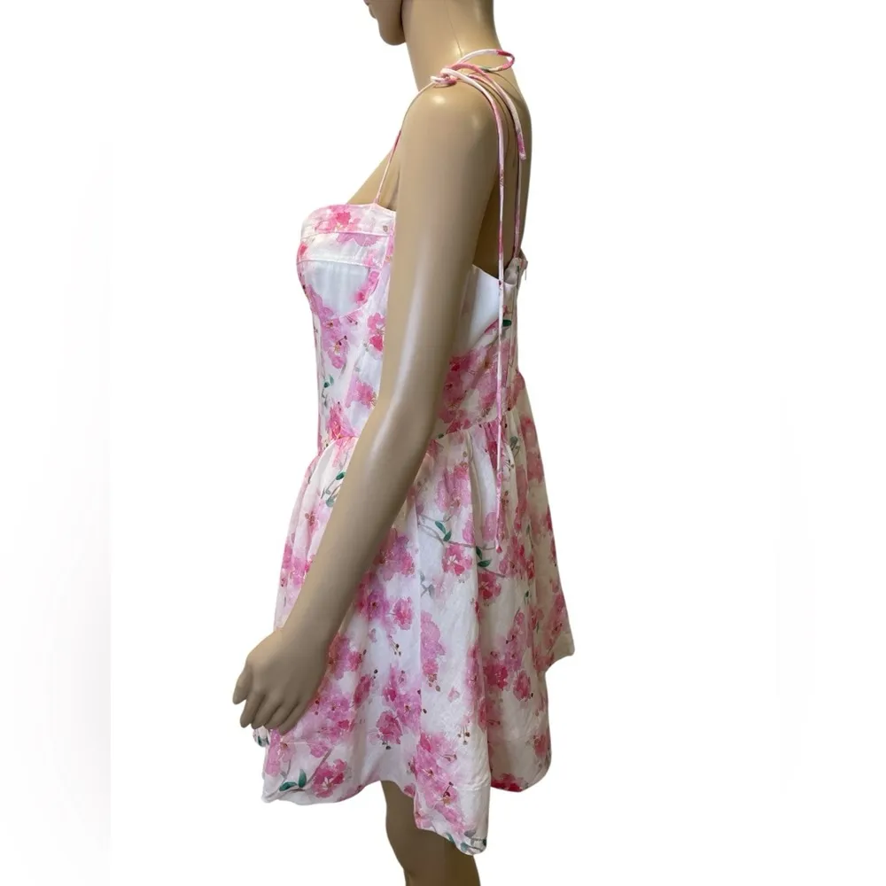 Bardot Elsie Corset Floral Pink and White Mini Dress size XXL (12) - Image 6