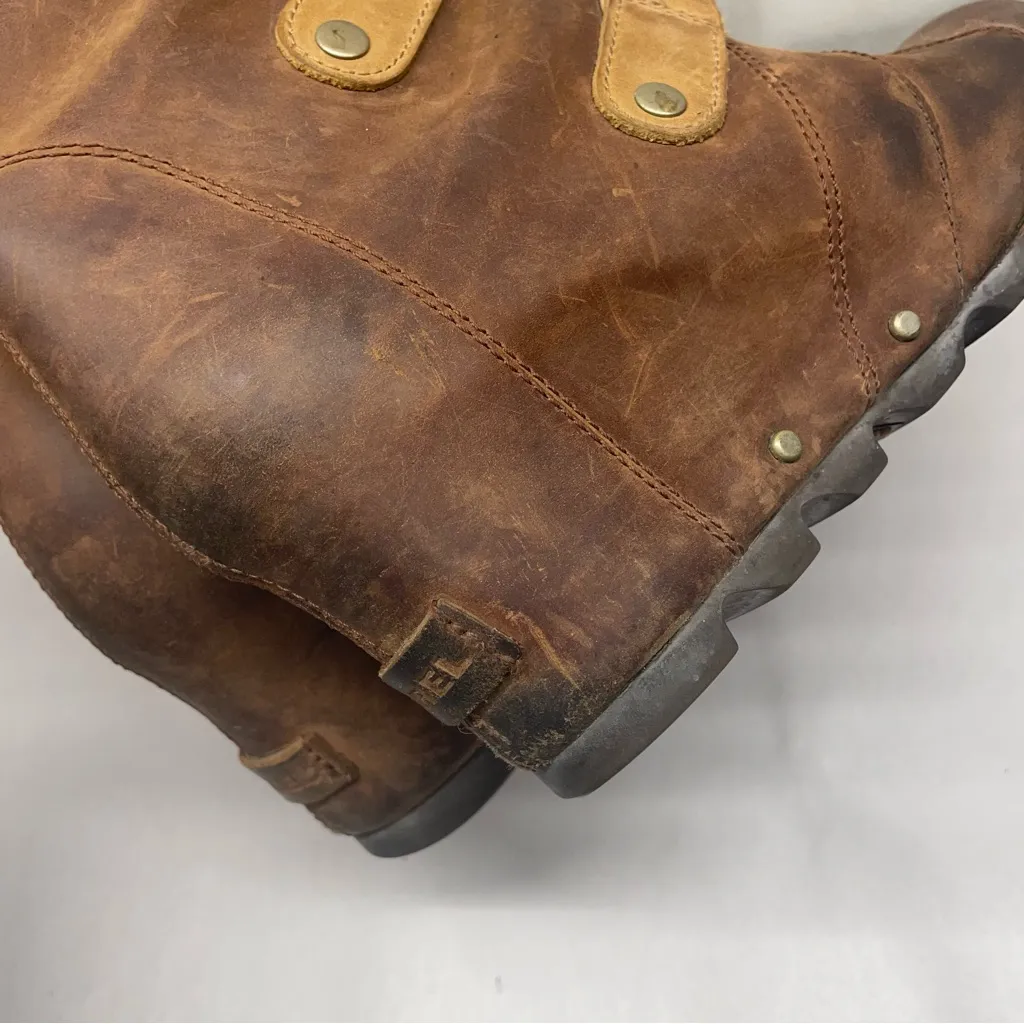 Sorel Joan of Arctic Wedge Boots Brown Leather Lace Up Size 9 - Image 12