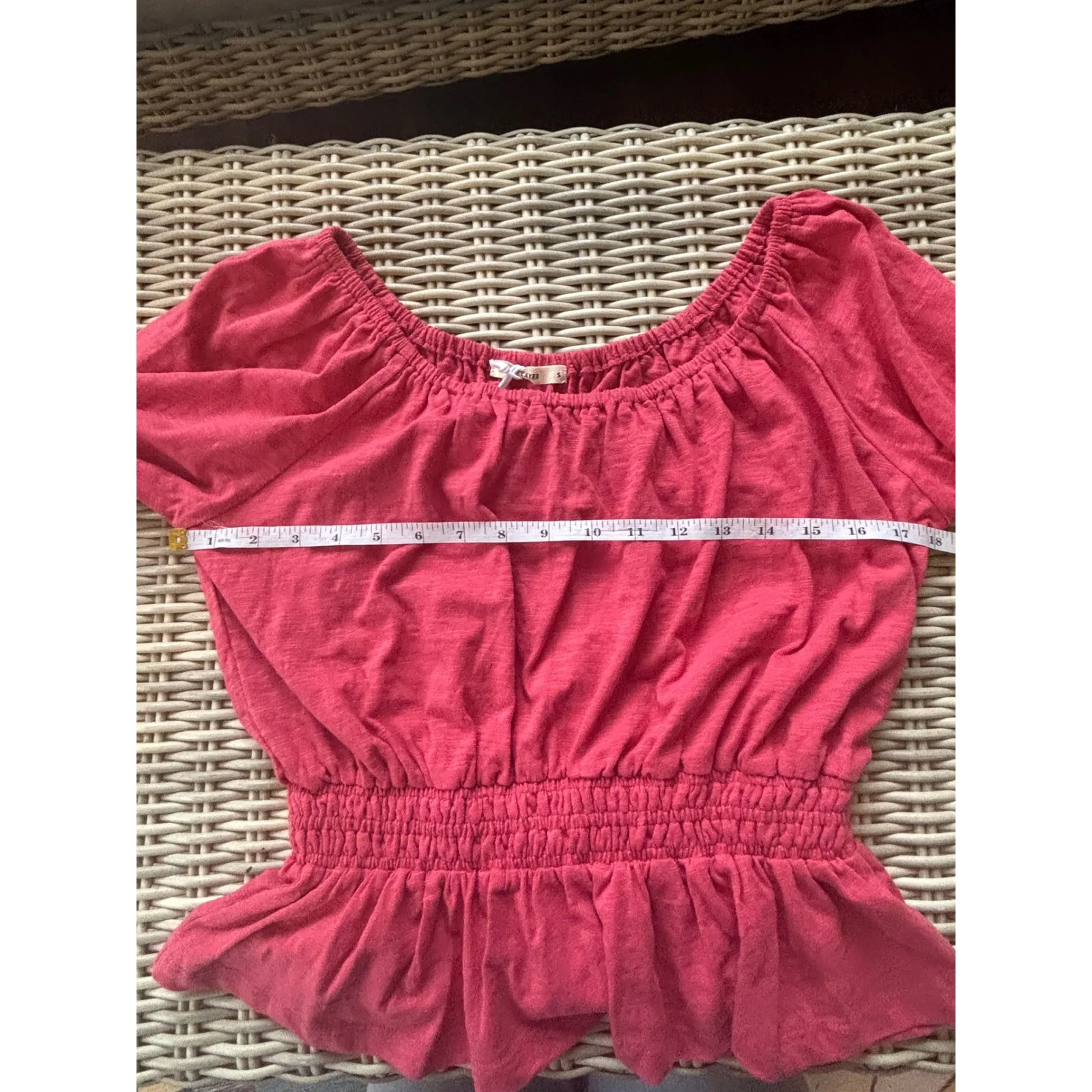 Marine Layer NWT Christiana Smocked Peplum Peasant Blouse Small boho prairie - Image 8