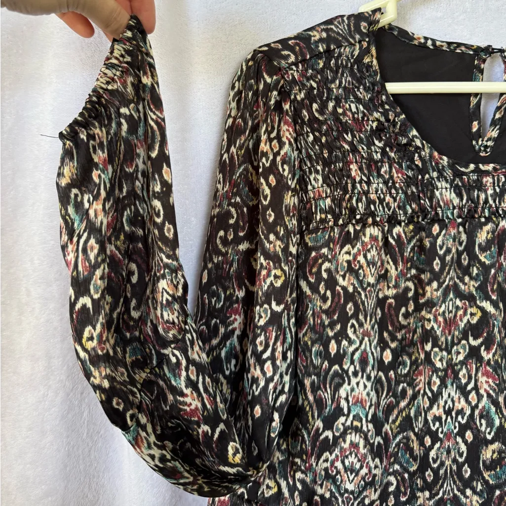 Sabrina Lauren size large black multicolored babydoll dress - Image 3