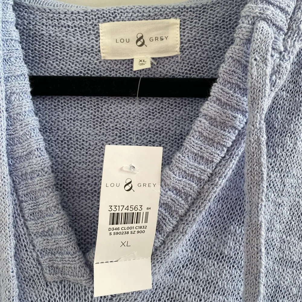 Lou & Grey Aloha Knit Hoodie V-Neck Sweater XL NEW Beachy Summer Coastal - Image 4