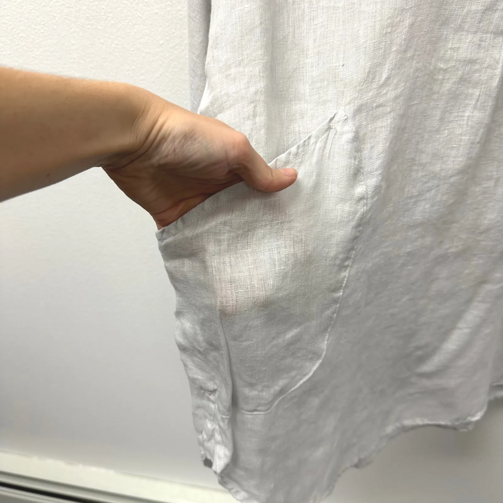 CP Shades Linen‎ V-Neck Long Sleeve Tunic Dress Size XS - Image 4