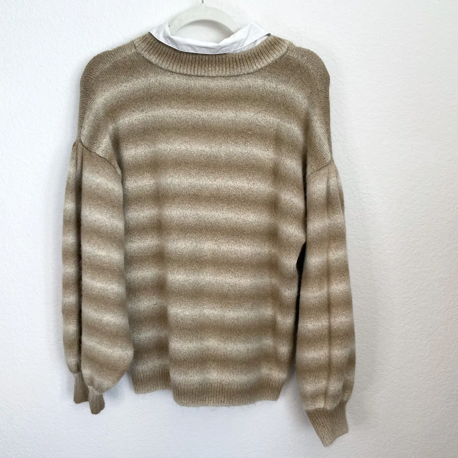 SOMETHING NAVY Neutral Tan Striped Sweater - Image 8