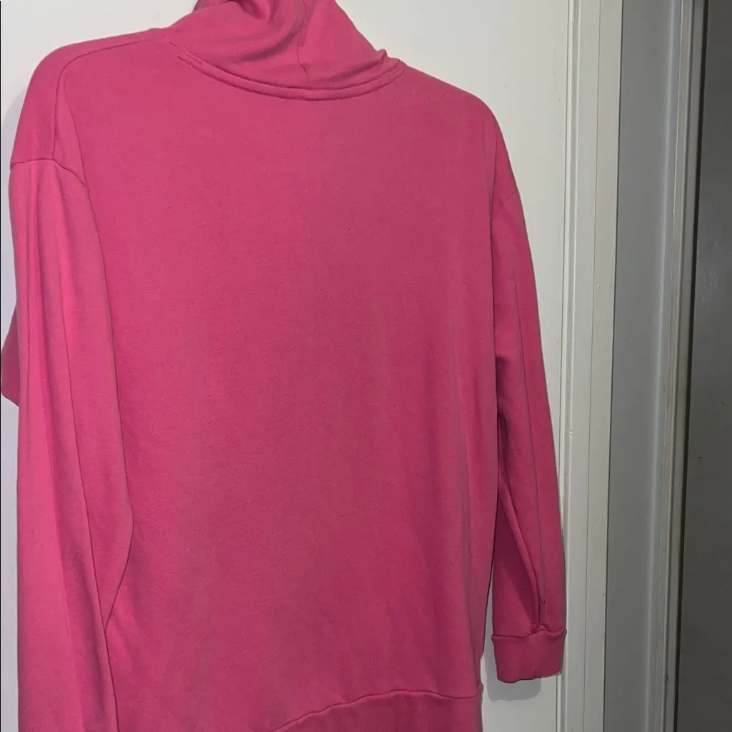 PINK Victoria's Secret Pink Hoodie with Black Logo oversized fit small - Image 6