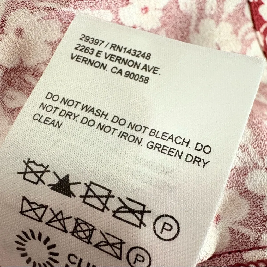 Reformation Brittney floral print mini dress oxblood red white Size 4 - Image 11