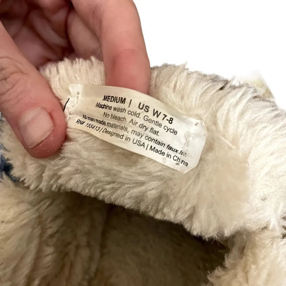 Pembrook tan leather style moccasin shoes classic comfort slippers fur Brown Size 7 - Image 4