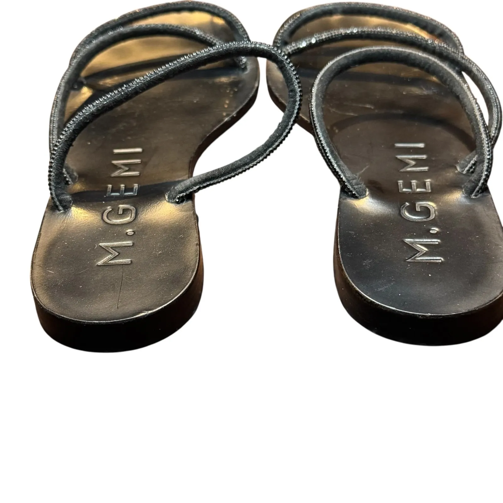 M.Gemi Shoes Womens Size 36 Leather‎ Strappy Slide Sandals Made In Italy Chic Black - Image 5