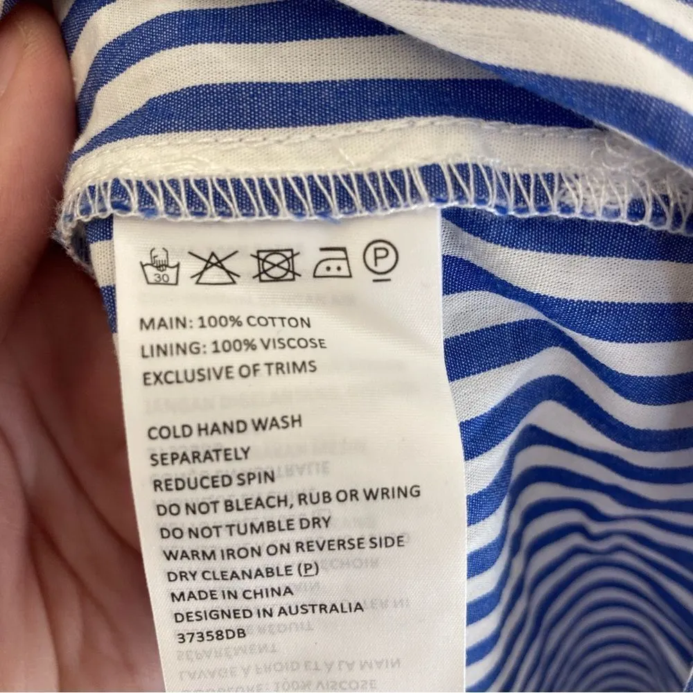 BARDOT Paloma Striped Midi Dress Off the Shoulder Size Small - Image 6