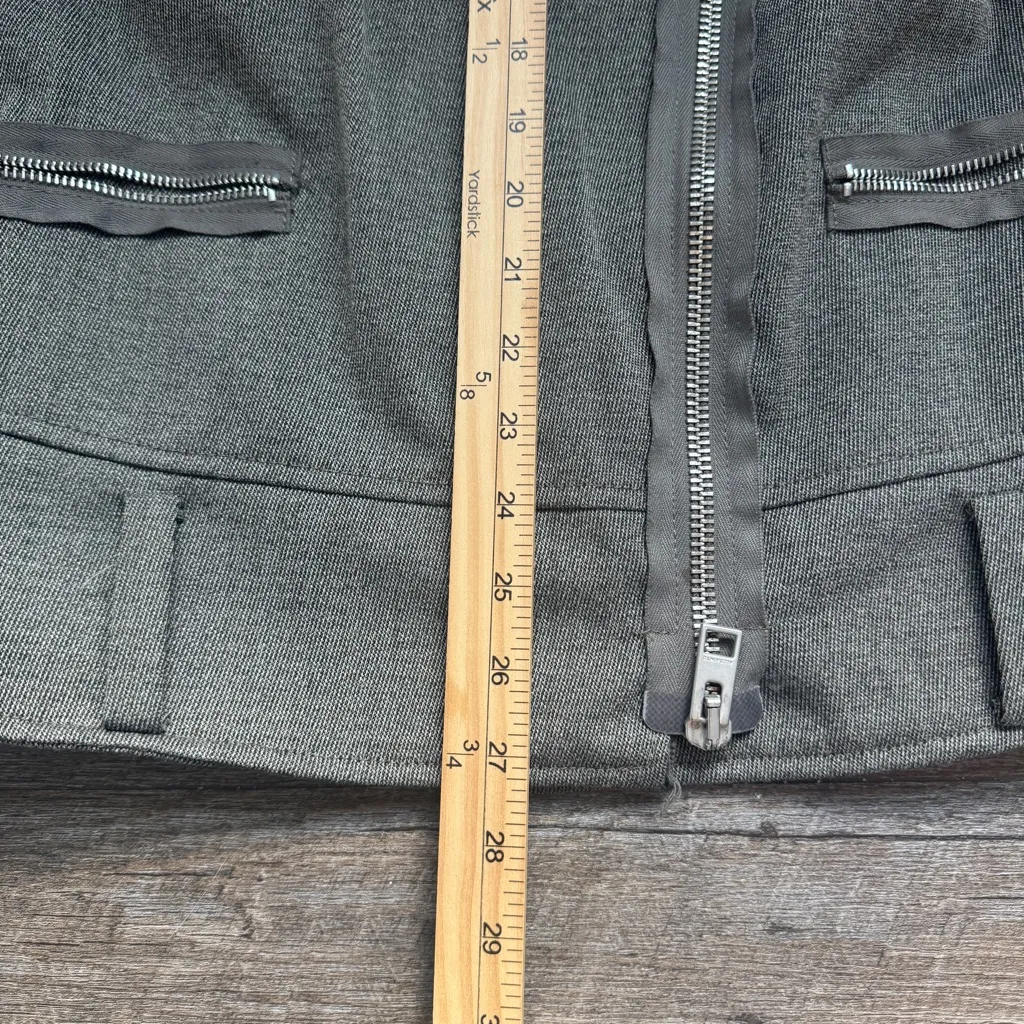 All Saints Zulia Biker Jacket Deconstructed No Belt Moto Distressed Sz 2 Flaw - Image 4