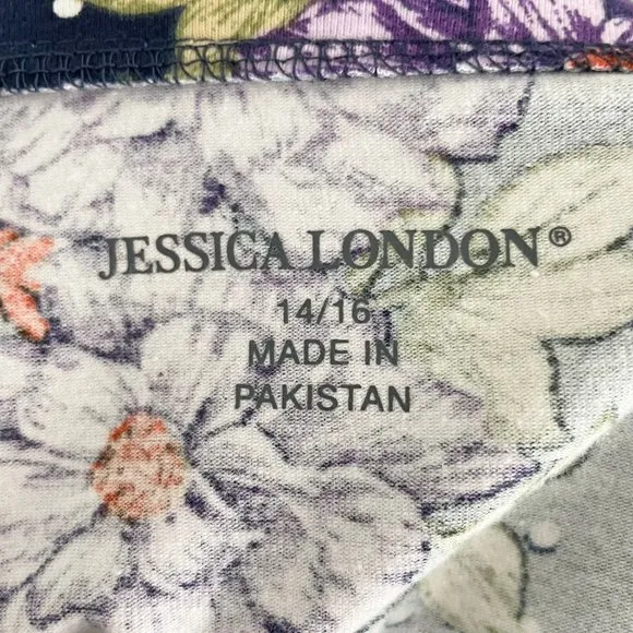 New  Floral Polka Dot Button Boatneck 3/4 Sleeve Tunic Top 14/16 - Image 12