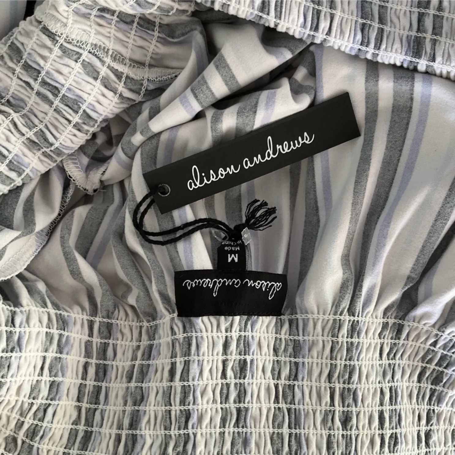 Alison Andrews Stripped Off Shoulder Blouse   - Image 5