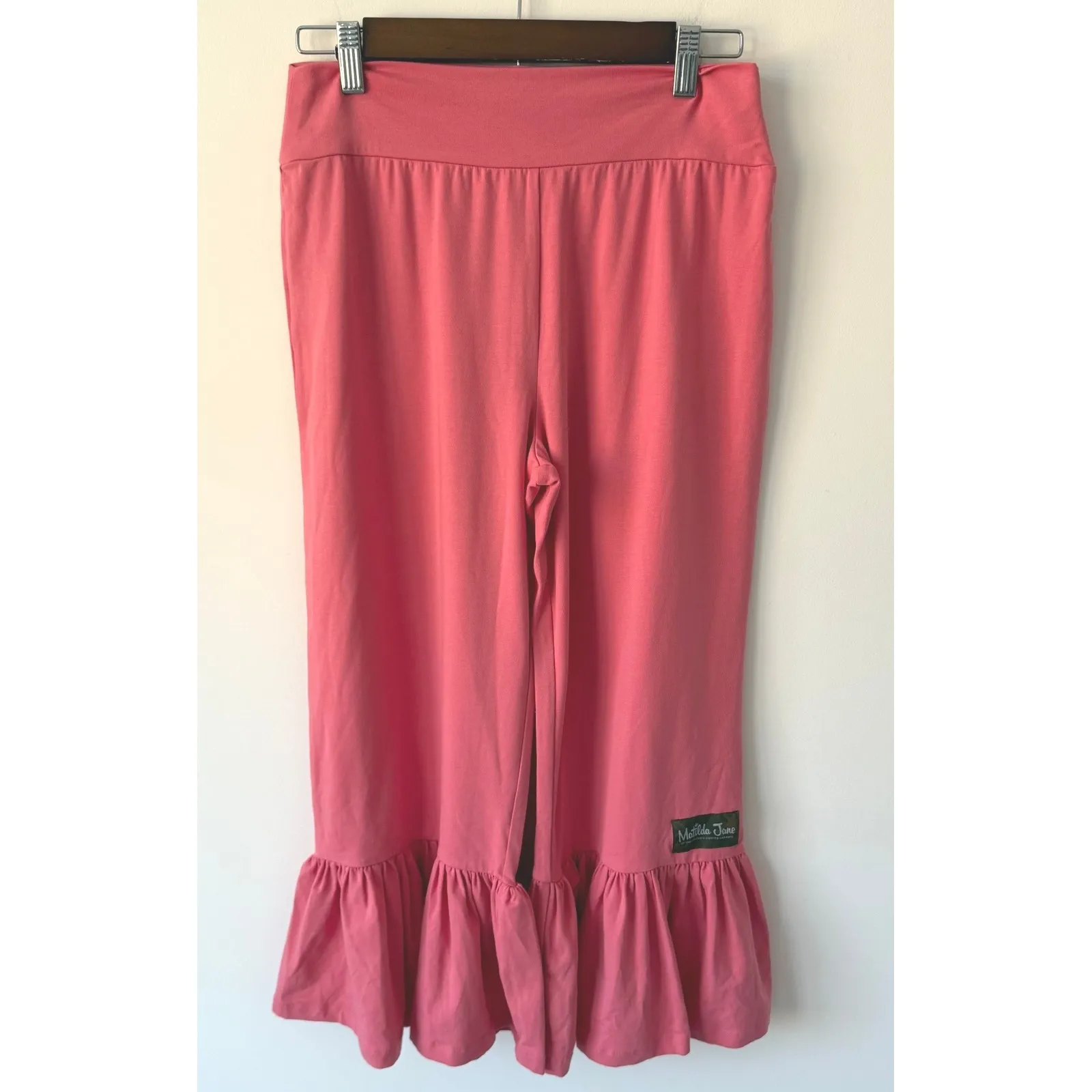 Matilda Jane Women's Coral Enchanted Garden Marietta Big Ruffle Pants Sz M NWT - Image 4
