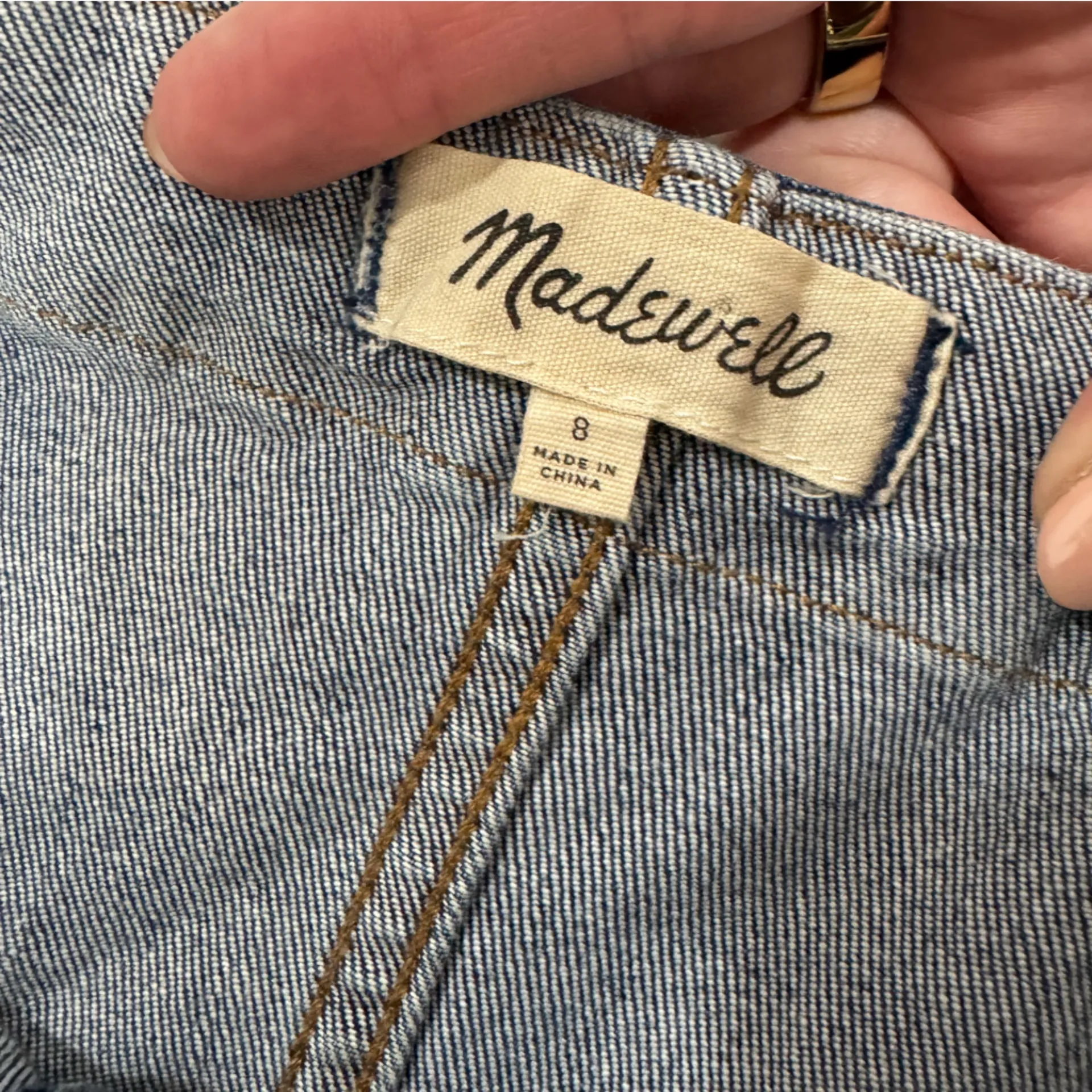 Madewell Denim Covered-Button Dress Size 8 - Image 4