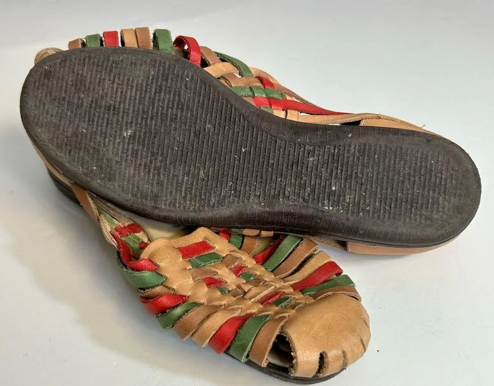 Softspots Trinidad Huarache Leather Sandals Size 9 WW Tan - Image 7