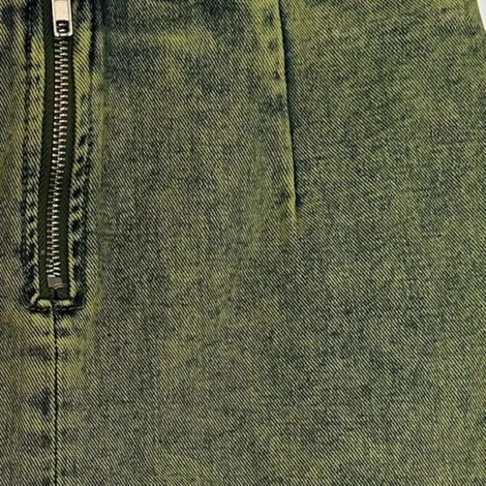 NWT PrettyLittleThing Green Tint Vintage Wash Low Rise Denim Mini Skirt Size 0 - Image 13