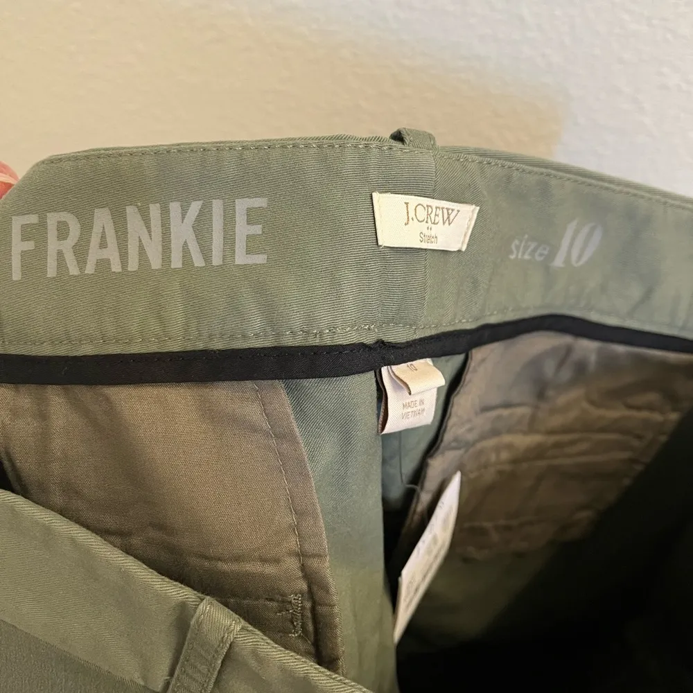 NWT J Crew Frankie Chino Pants Olive Green 10 - Image 3