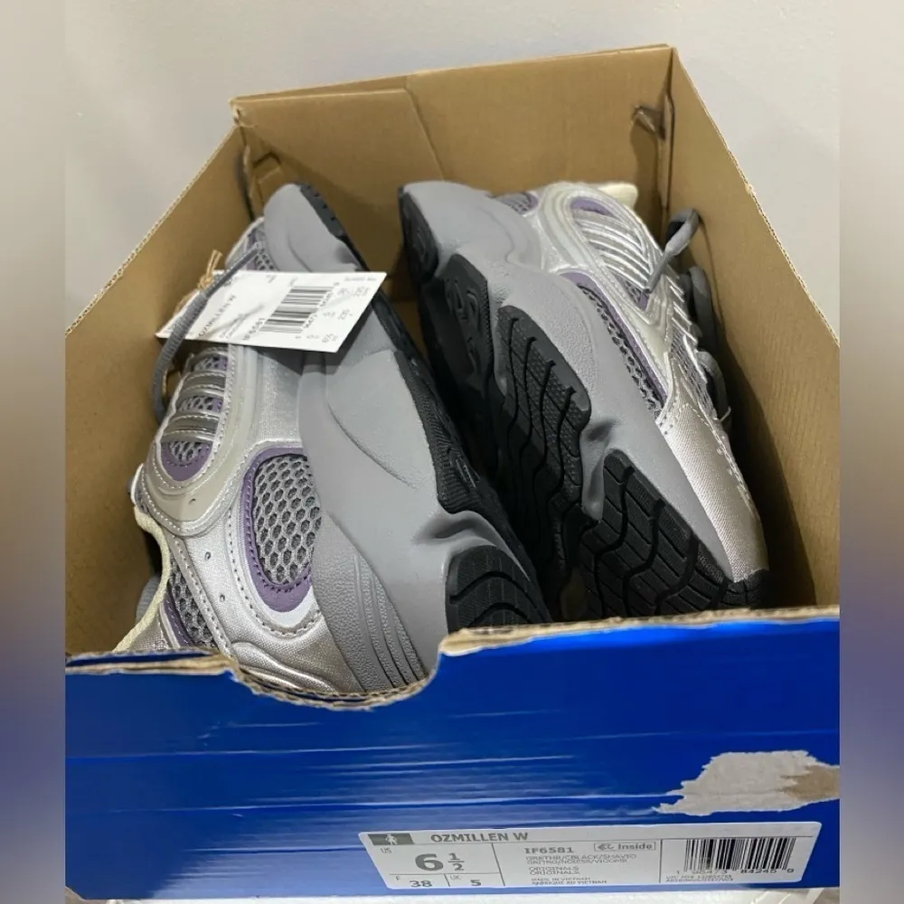 Adidas Ozmillen Sneakers Women’s 6.5 Gray Purple Y2K Chunky Dad Shoes NWT - Image 8