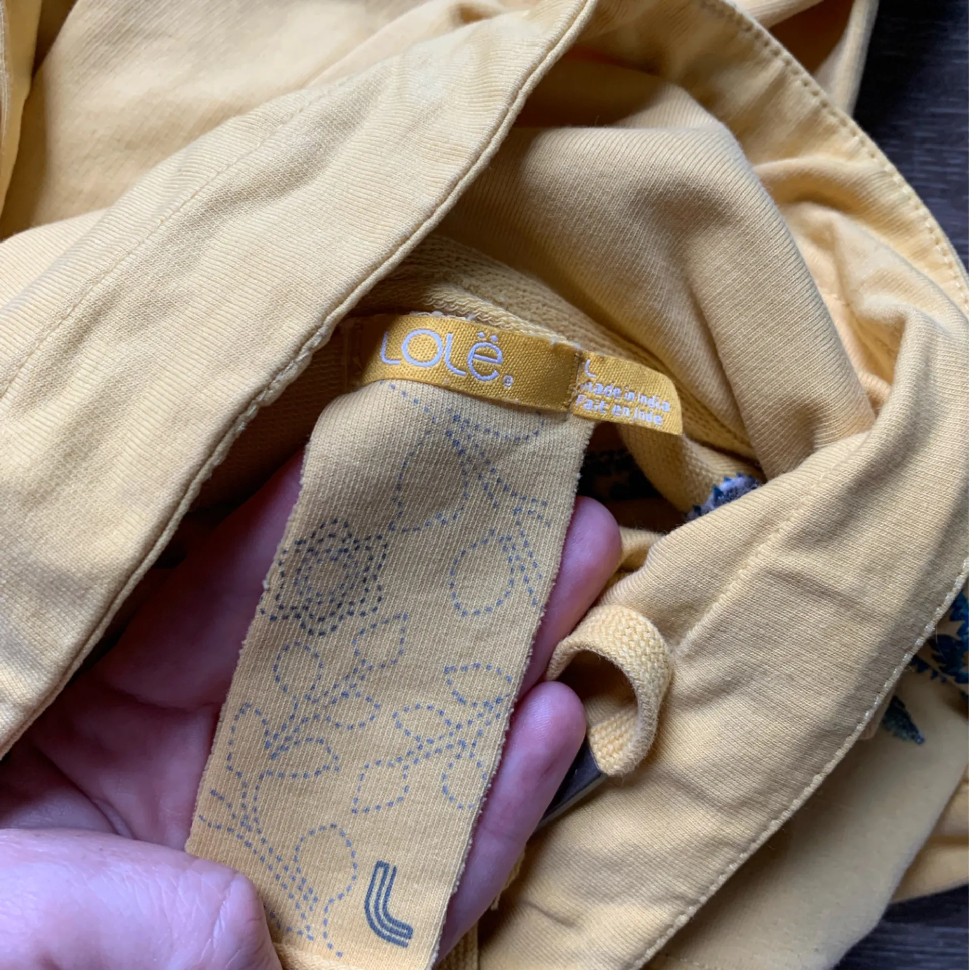 Lolé Yellow Embroidered Zip Up Jacket L - Image 5
