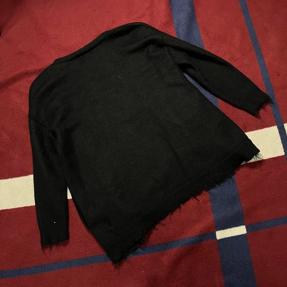 NATION LTD Black Bohemian Open Front Cardigan distressed Alpaca blend
Women’s M - Image 4