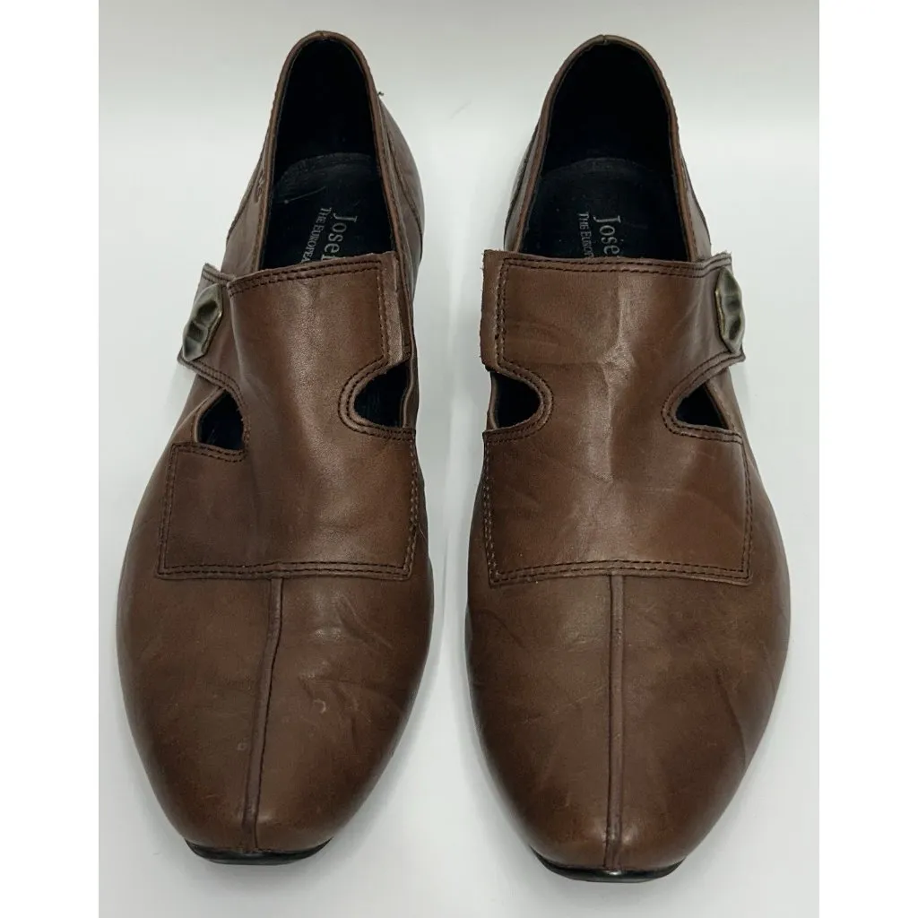 Josef Seibel Brown Leather Mary Jane Comfort Shoes Low Heels size EU 40 US 9 - Image 3