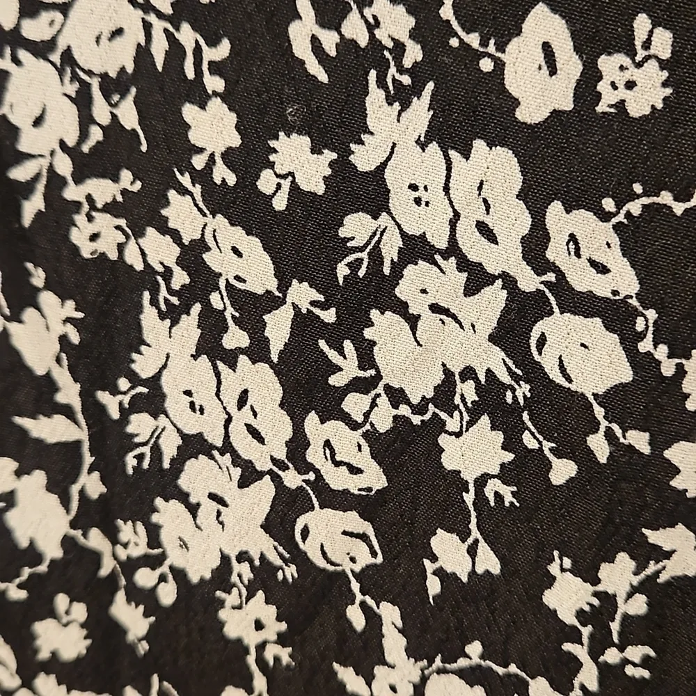 💕GANNI💕 Printed Crepe Layer Midi Dress ~ Viscose Black Floral Print 36 EU - Image 15