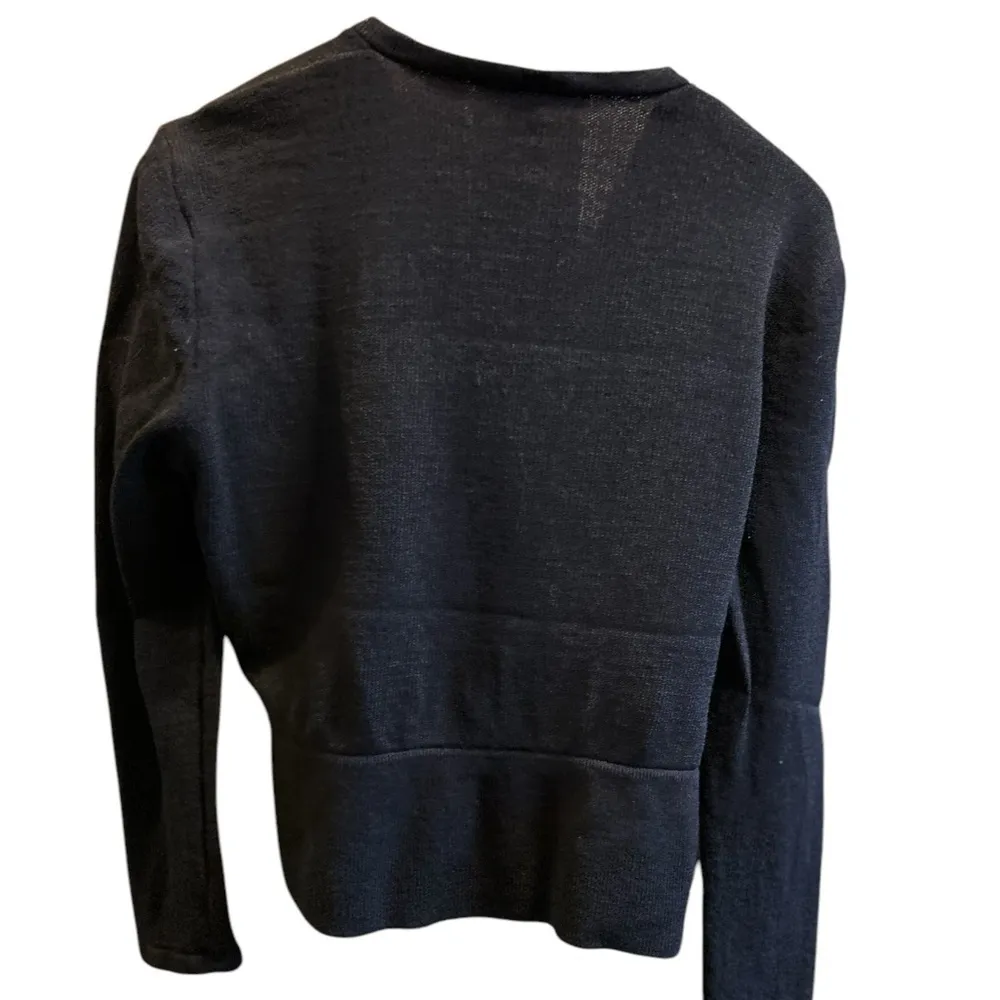 St. John Women's navy blue Wrap Sweater Top Size M Long Sleeve Casual - Image 11