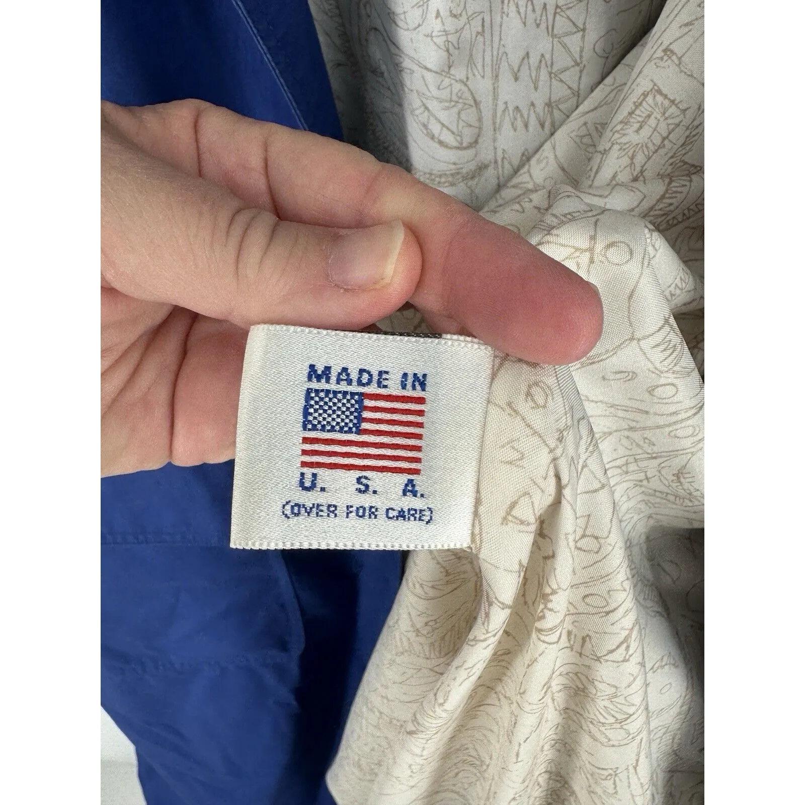 Vintage Jones Of New York Royal Blue Long Chore Coat Trench Made In‎ The USA - Image 6