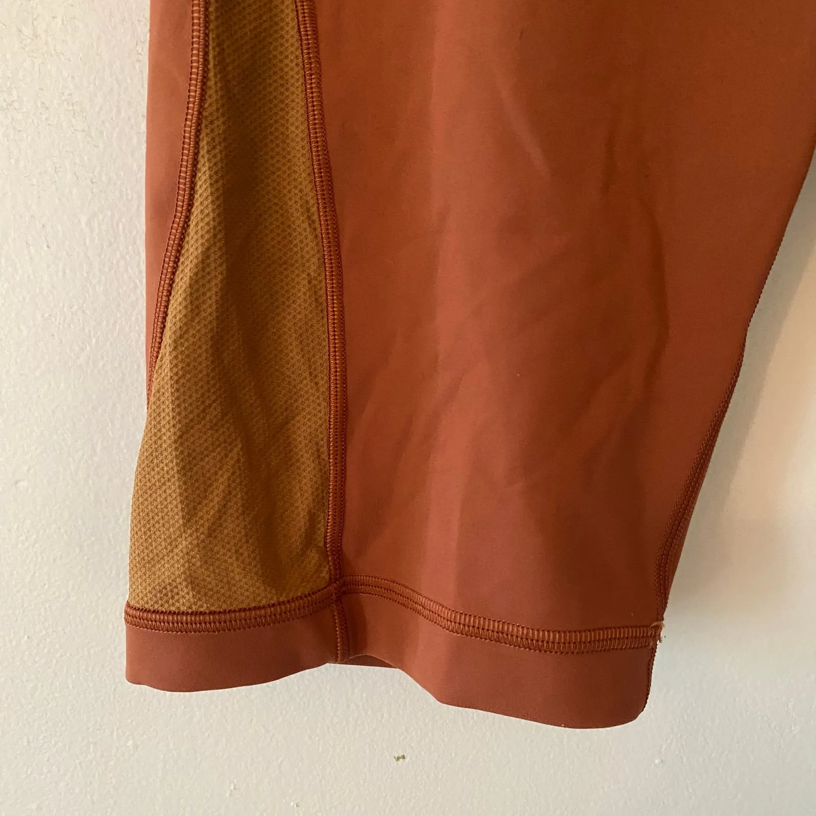 Lululemon Orange Everlux and Mesh High-Rise Biker Shorts 10" Women's size 10 - Image 5