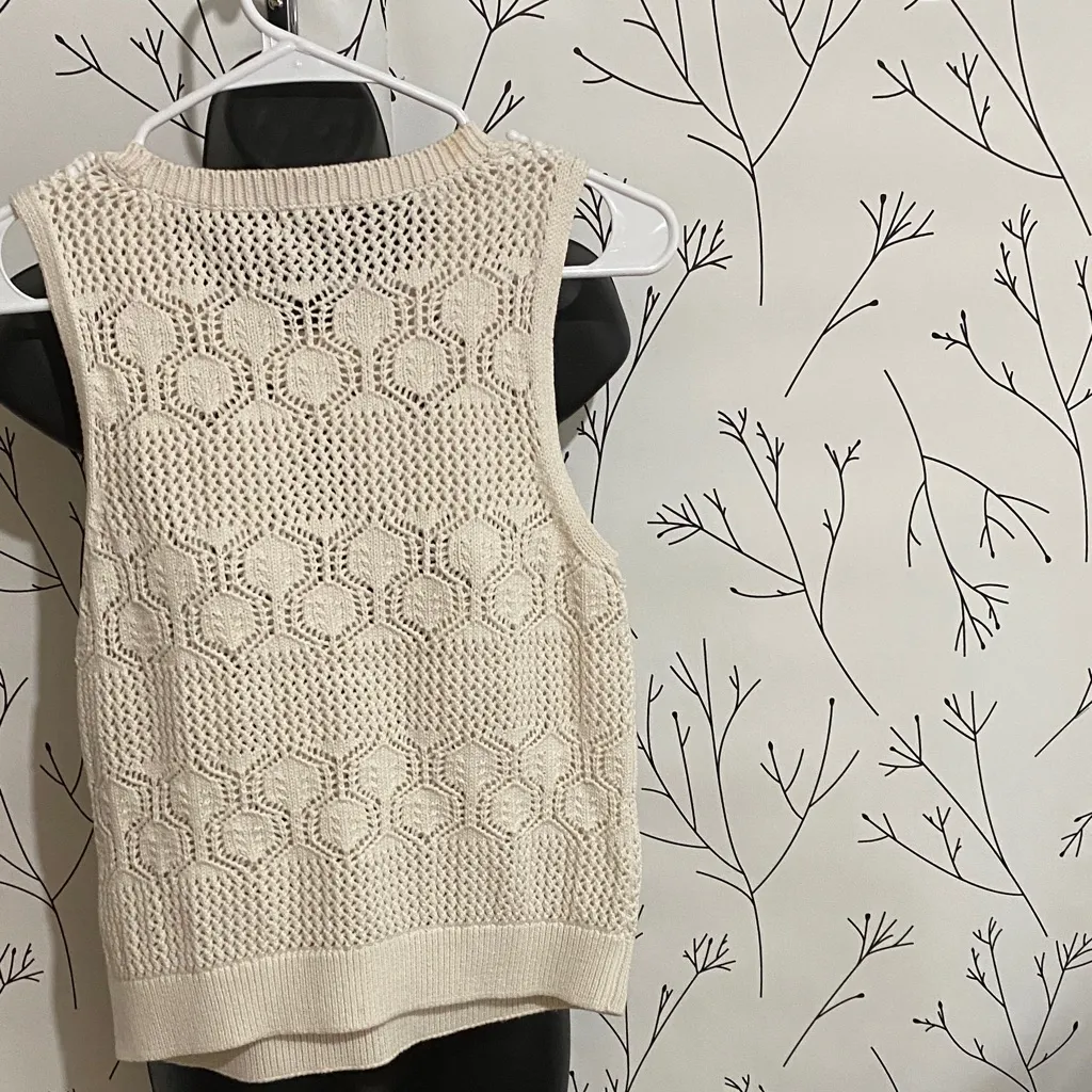 Splendid Cream Honeycomb Knit Tank Top - Image 2