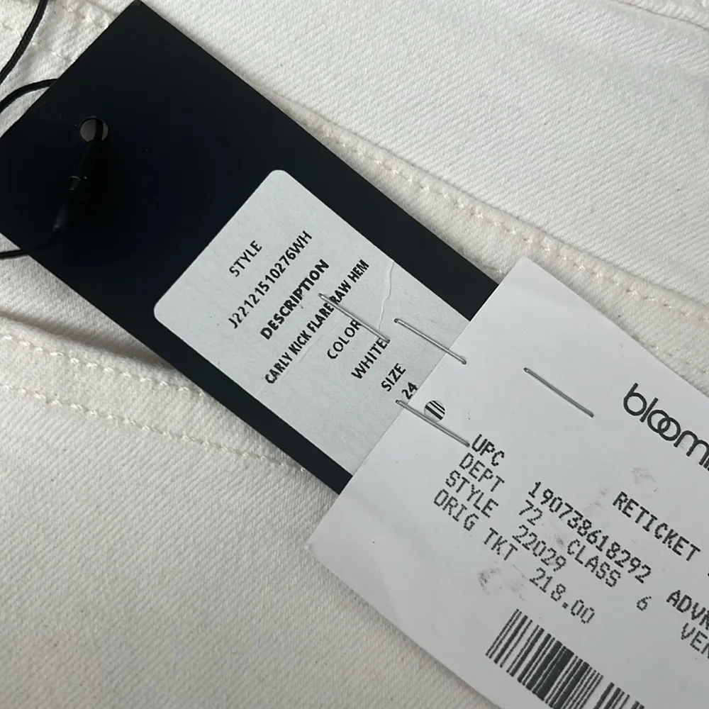 Veronica Beard Jean Carly Raw Hem Kick Flare Jeans White Size 24 New w/Tag $218 - Image 11