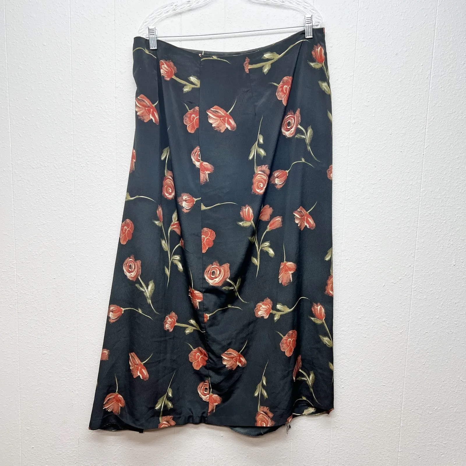 Vintage Wear On Earth Dark Floral Maxi Skirt Womens 14 Fairy Grunge Y2K Boho Black - Image 5