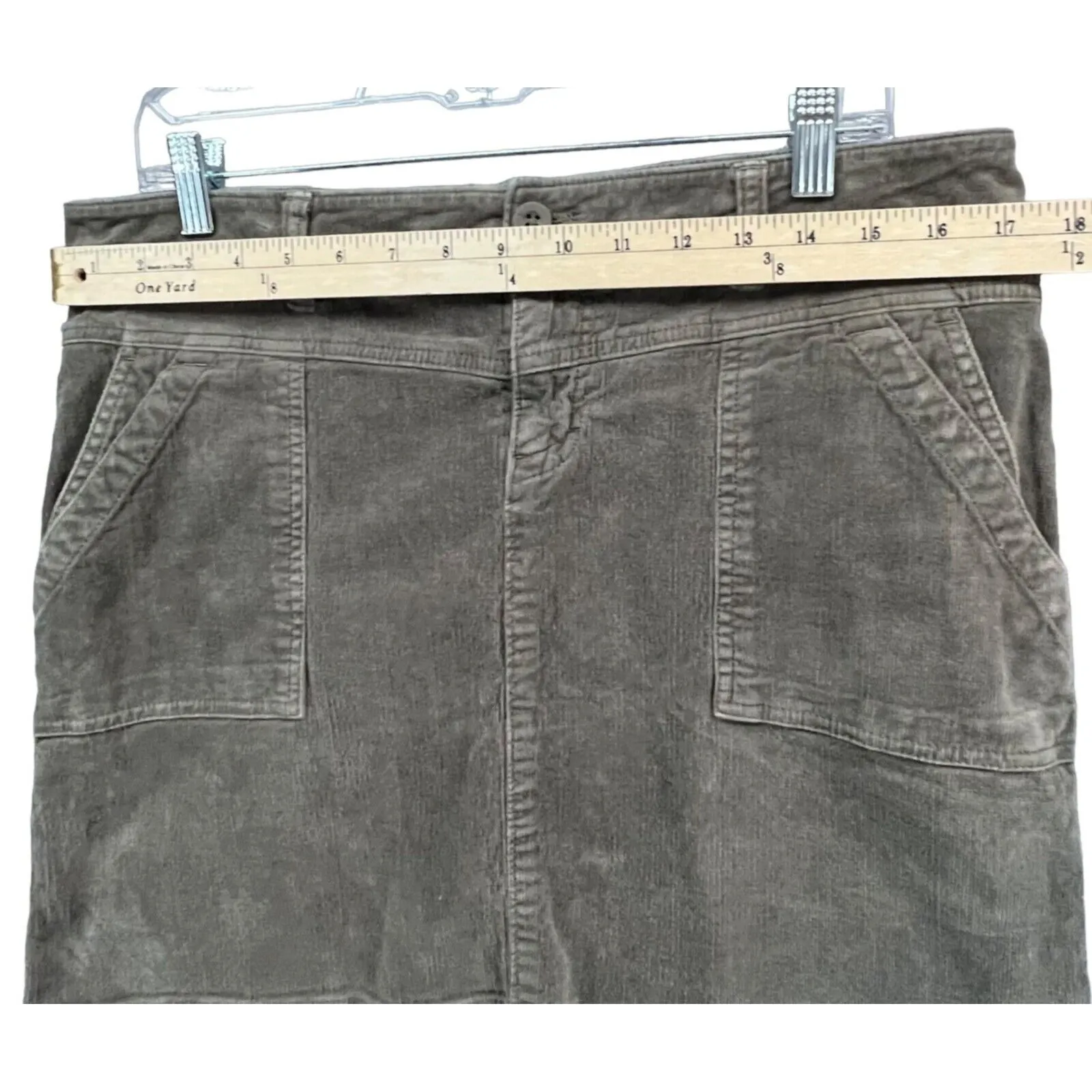 The North Face Mini Skirt Women 10 Brown Khaki Corduroy Pockets Gorpcore Granola - Image 5