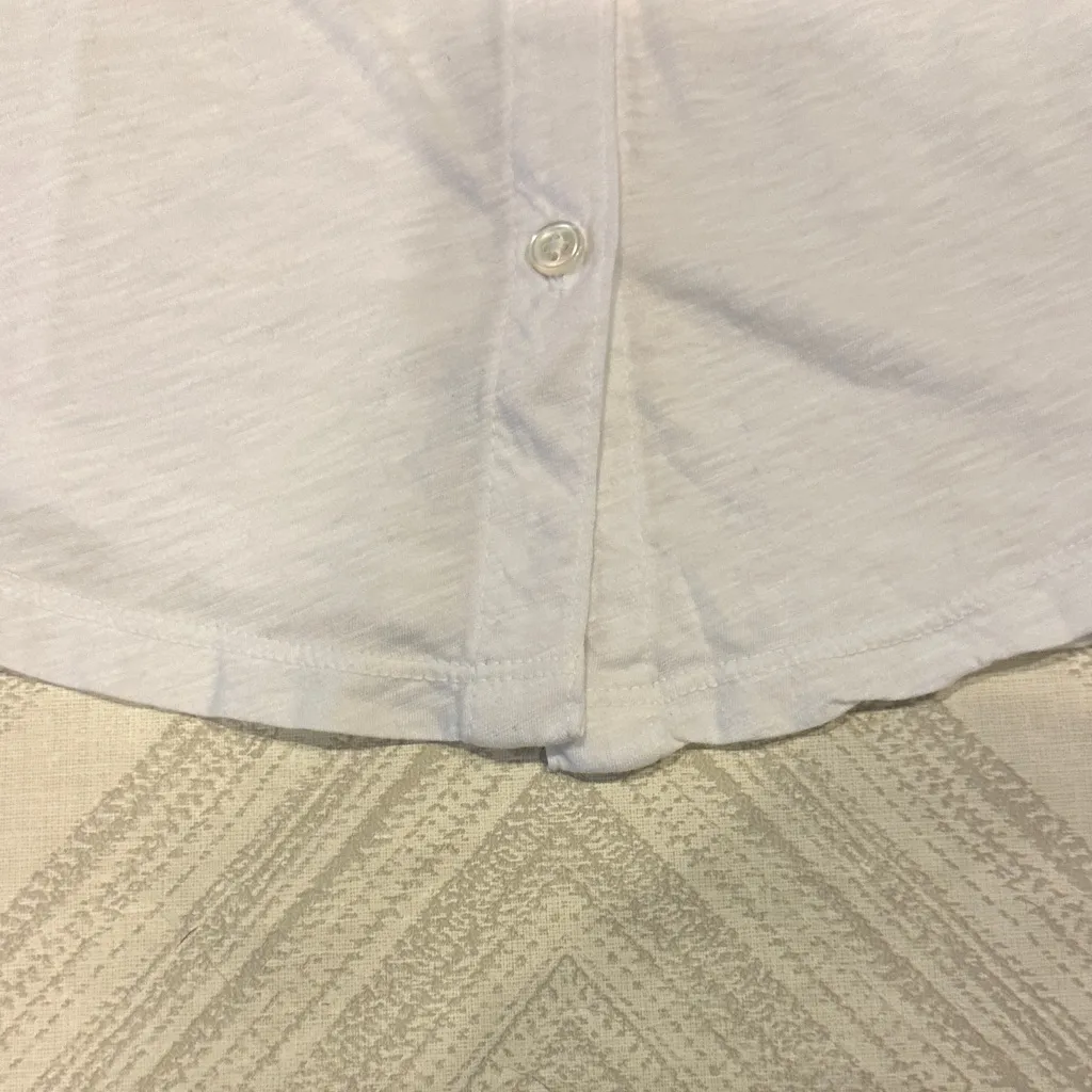 James Perse White Contrast Panel Shirt Button Down with 3/4 Sleeves Size 1 - Image 4